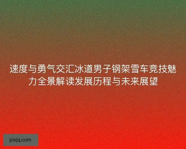 速度与勇气交汇冰道男子钢架雪车竞技魅力全景解读发展历程与未来展望